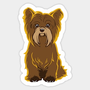 Yorkie Love Dog Art Sticker